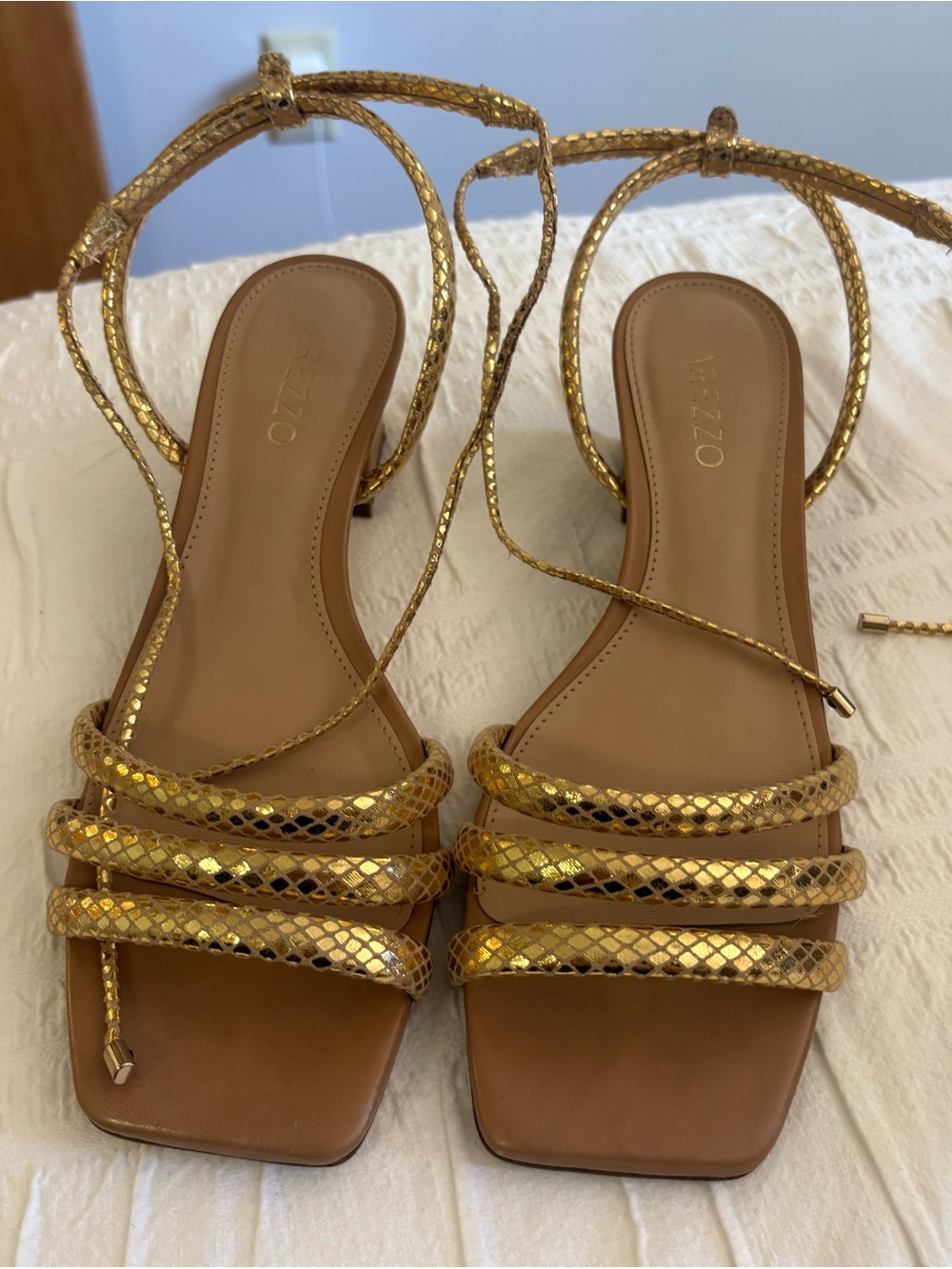 AREZZO Gold strappy sandals - Picture 3 of 11